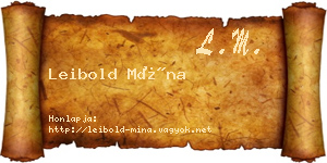 Leibold Mína névjegykártya